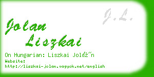 jolan liszkai business card